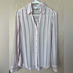 Express slim portifono button up blouse